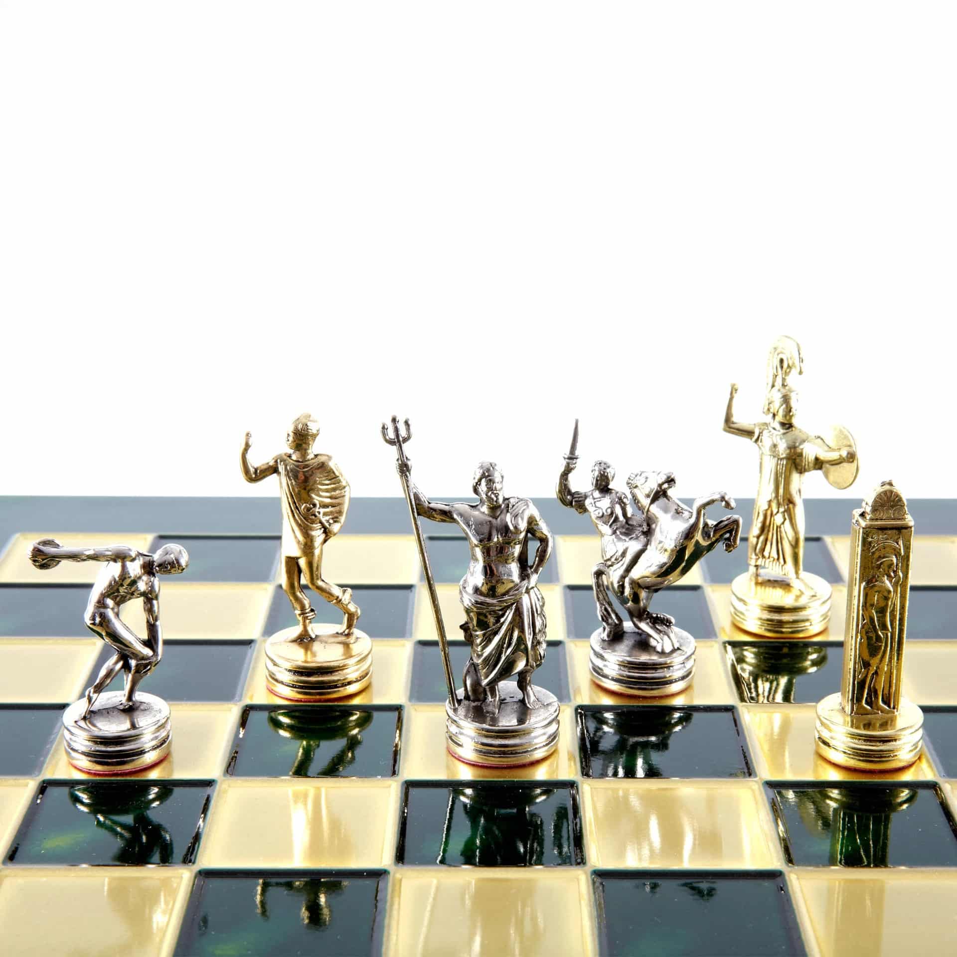 Ensemble de Jeu d'Échecs en Metal Lanceurs de Disque Or & Argent - 36 x 36 cm – Image 19
