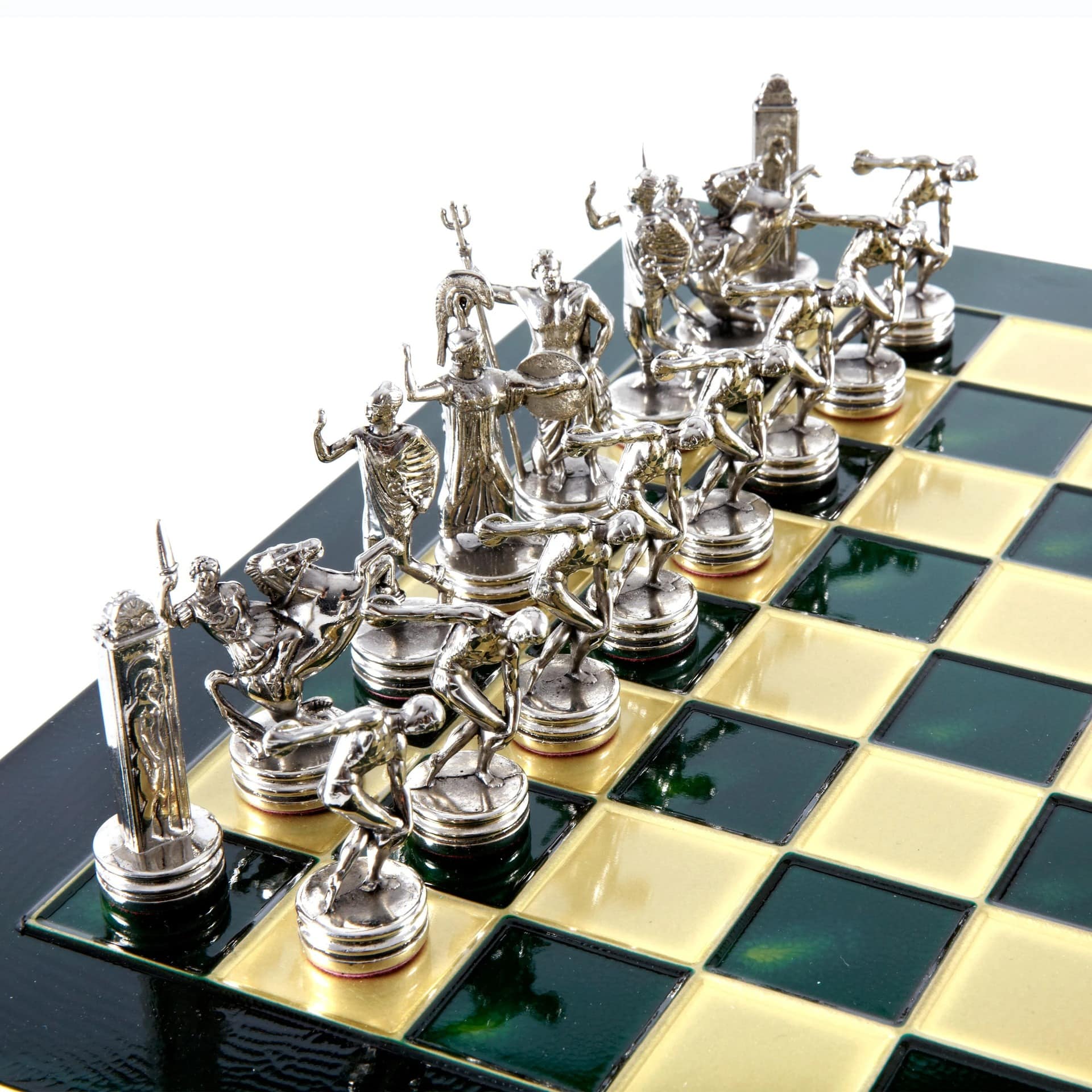 Ensemble de Jeu d'Échecs en Metal Lanceurs de Disque Or & Argent - 36 x 36 cm – Image 18