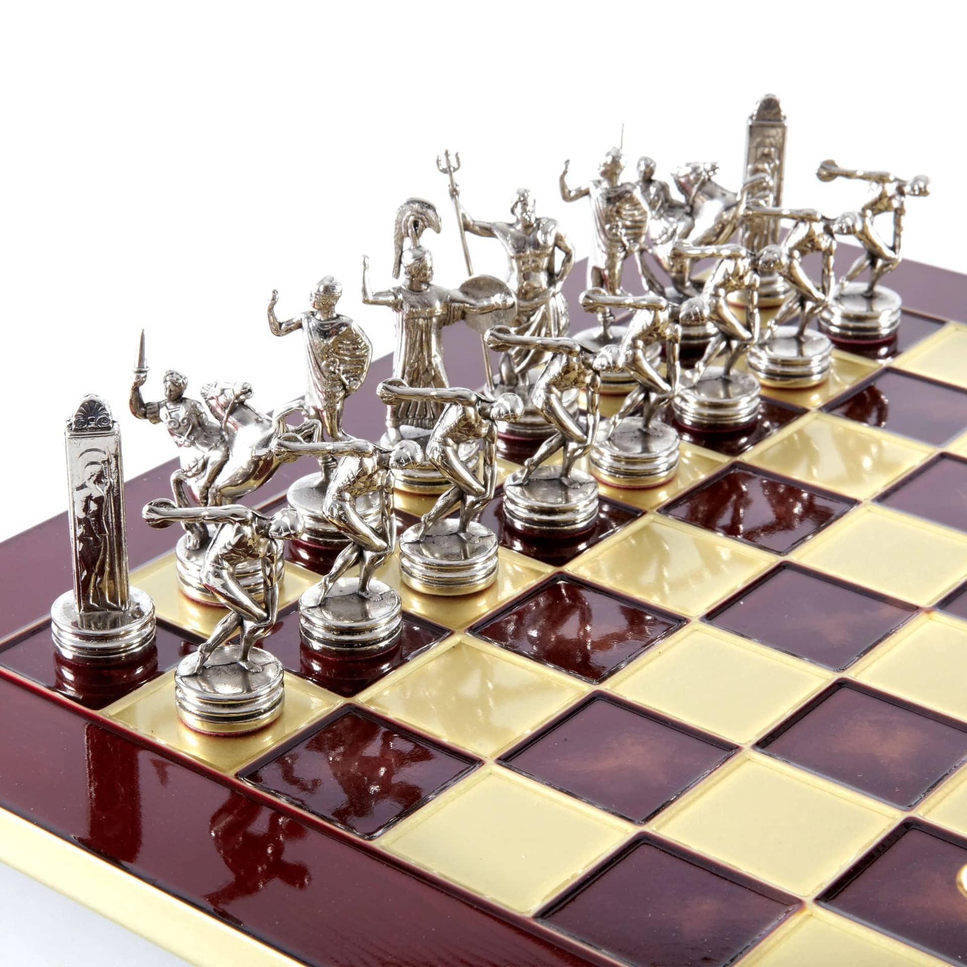 Ensemble de Jeu d'Échecs en Metal Lanceurs de Disque Or & Argent - 36 x 36 cm – Image 12