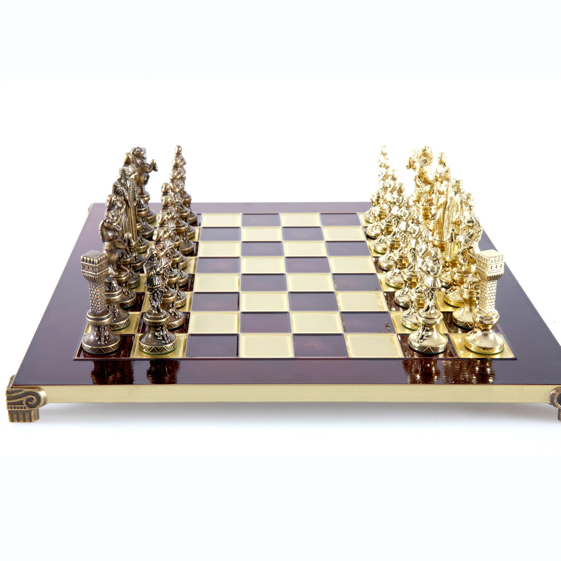 Jeu d'échecs Renaissance - Échiquier et Pièces d'Echecs en Metal Or et Bronze – Image 7