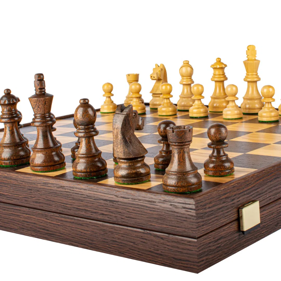 Jeu d'Échecs en Frêne Olivier - 43 x 43 cm