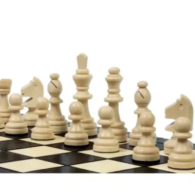 Jeu d’Echecs Magnétique en Bois Noir 28x28 cm – Pliable et Idéal pour les Voyages