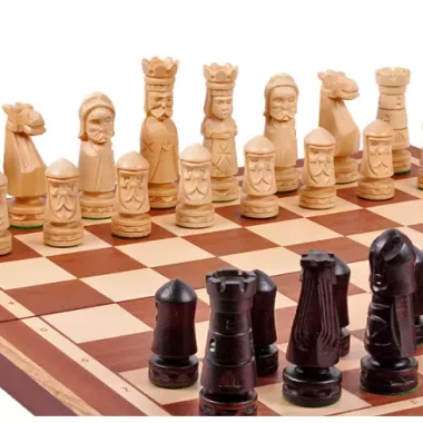 Jeu d’Echecs du Château II Grand Échiquier en Bois Pliable avec Rangement