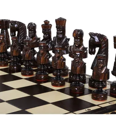Jeu d’Echecs Geant en Bois "César" 85 x 85 cm avec Rangement