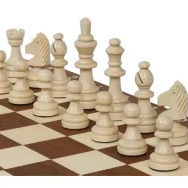 Jeu d’Echecs Magnétique de Voyage 28x28 cm – Marqueté et Pliable avec Pièces Aimantées