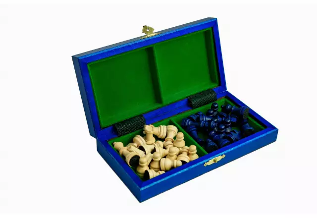 Petit Jeu d’Echecs Pliant 20 x 20 cm et Pièces Staunton avec Rangement