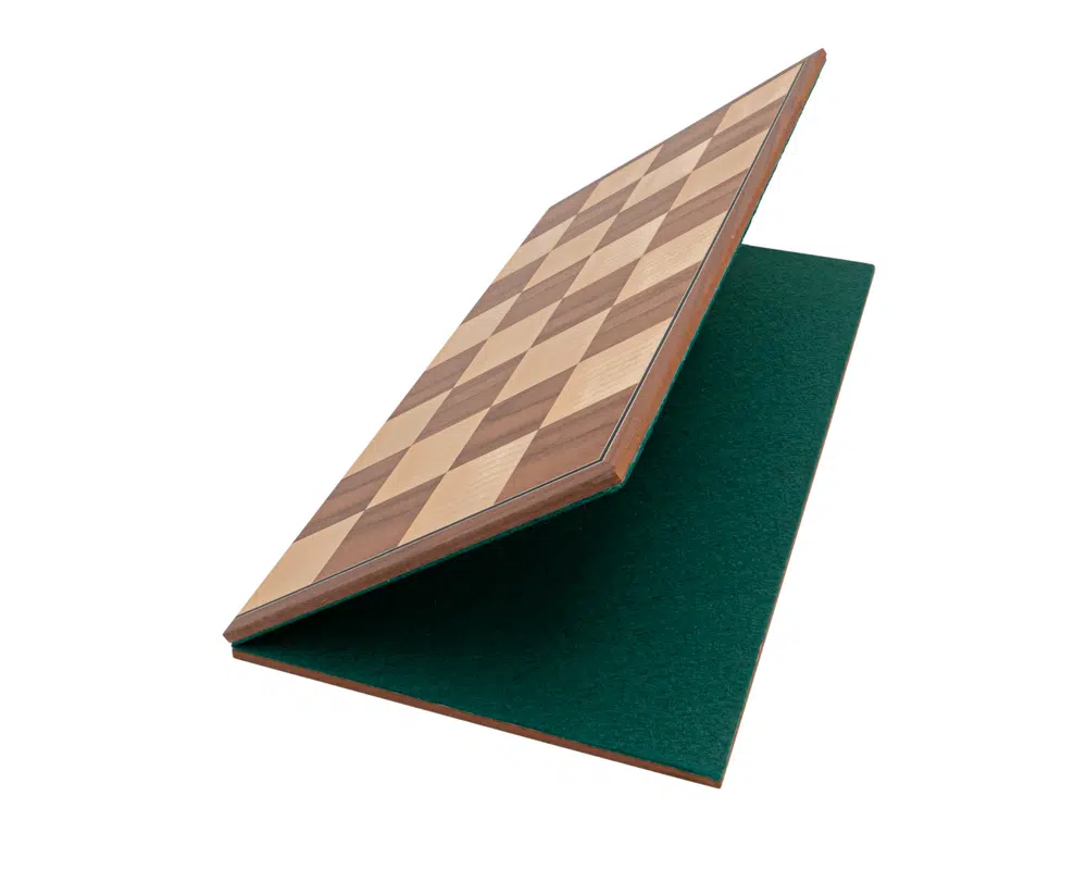 Ensemble d’Echecs Staunton Conquest – Pièces en Bois et Echiquier Pliant en Bois de Noyer et Erable
