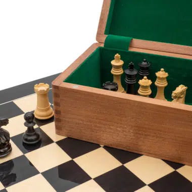 Ensemble d’échecs de compétition Staunton de luxe avec coffret