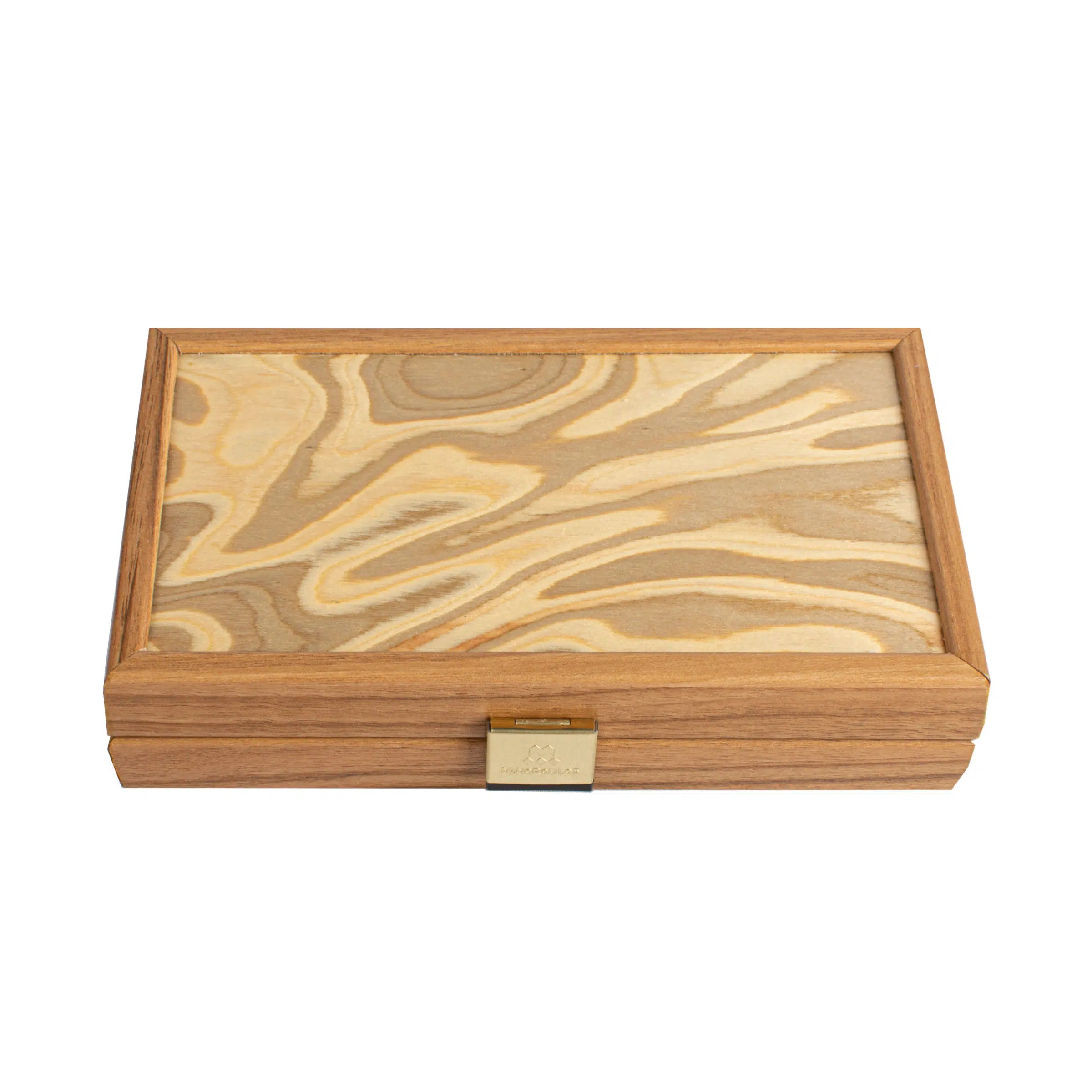 Petit Backgammon Liège Naturel Design Cubique - Pions Bois – Image 2