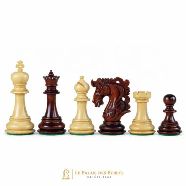 Jeu d'échecs en bois sombre et clair, style Staunton, mise en avant harmonieuse - Le Palais Des Echecs