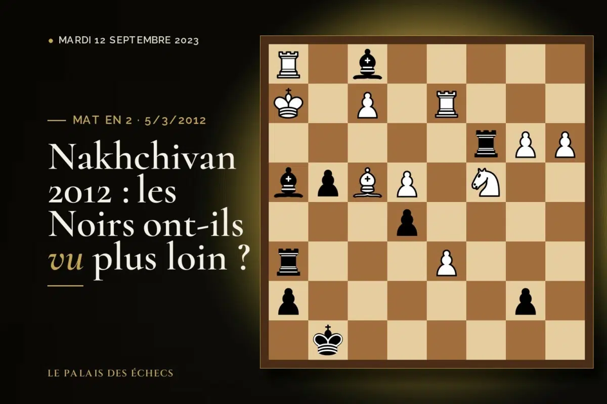 Position du défi d’échecs : Les Noirs jouent et matent en 2 (Aleksej Aleksandrov – Misraddin Iskandarov, Nakhchivan, 5/3/2012)