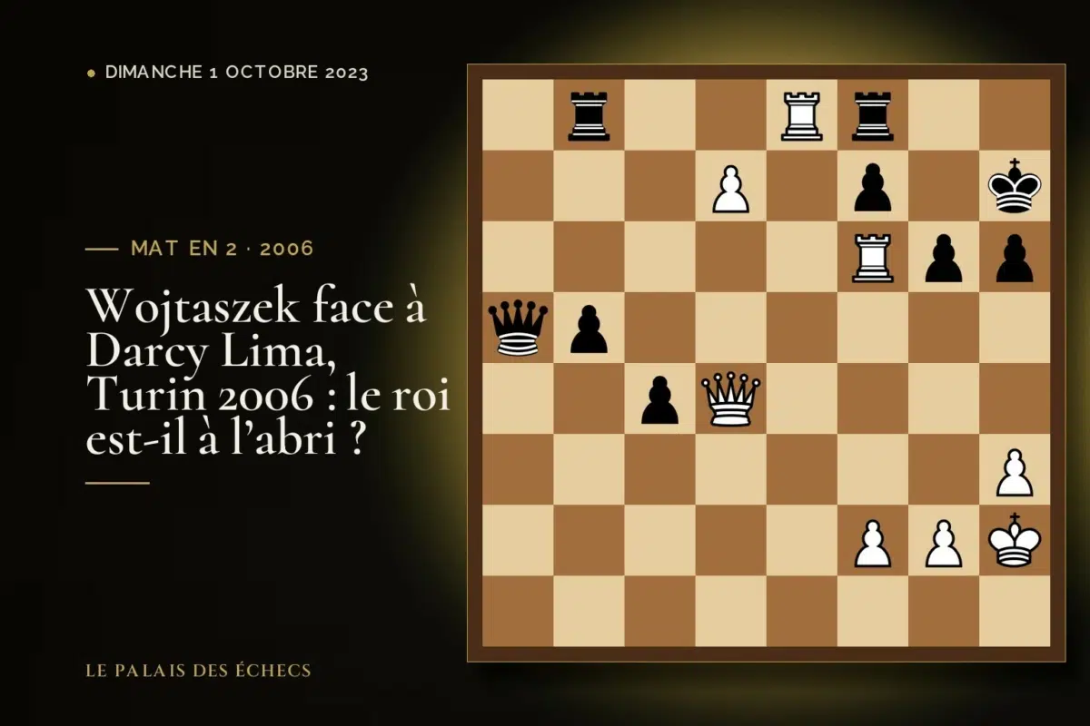 Position du défi d’échecs : Les Blancs jouent et matent en 2 (Radoslaw Wojtaszek – Darcy Lima, Turin, 2006)