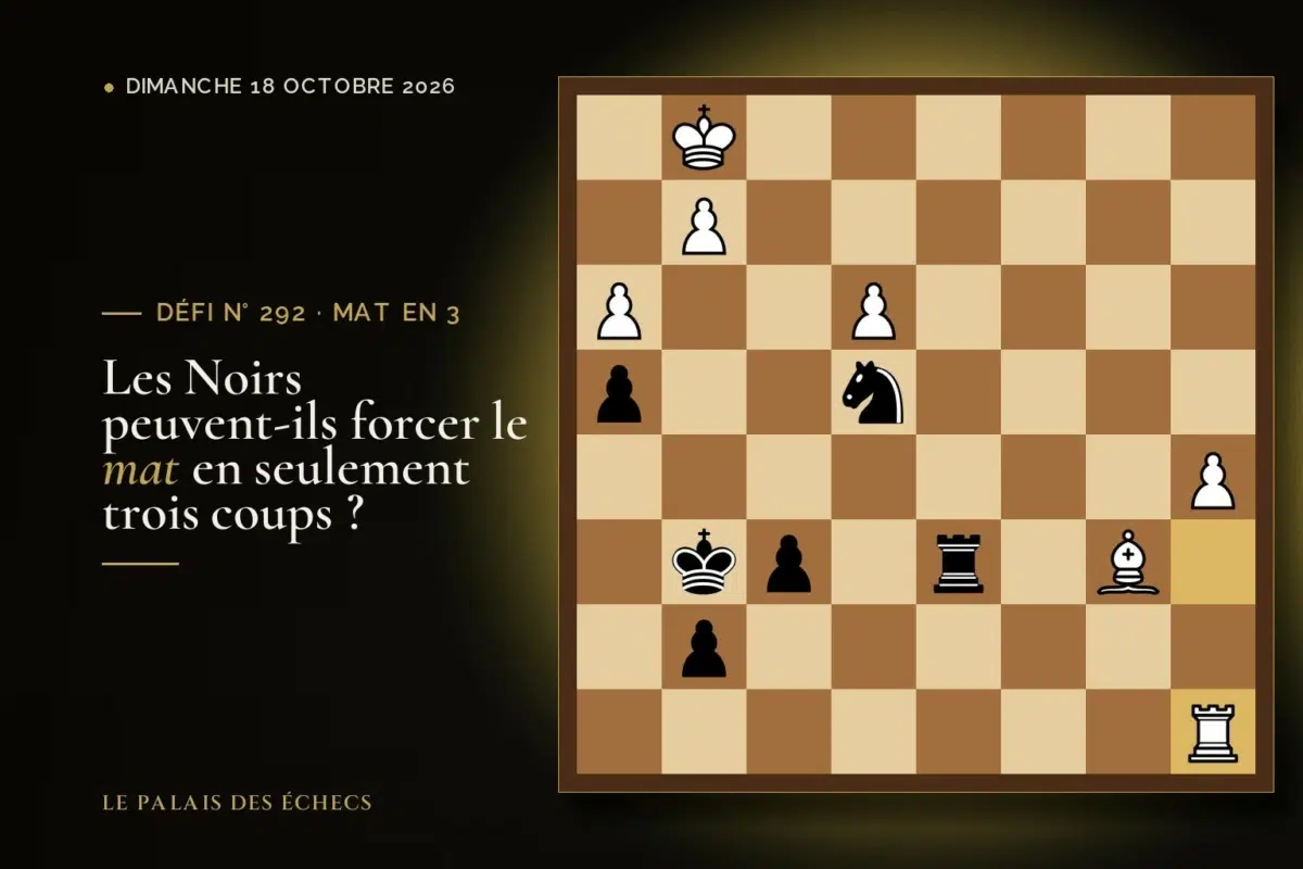 Position du défi d’échecs n° 292 : Les Noirs jouent et matent en 3