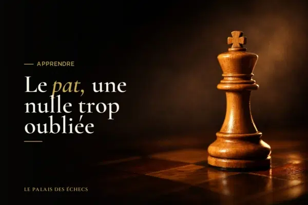 Roi en bois seul sur un échiquier, symbole du pat aux échecs